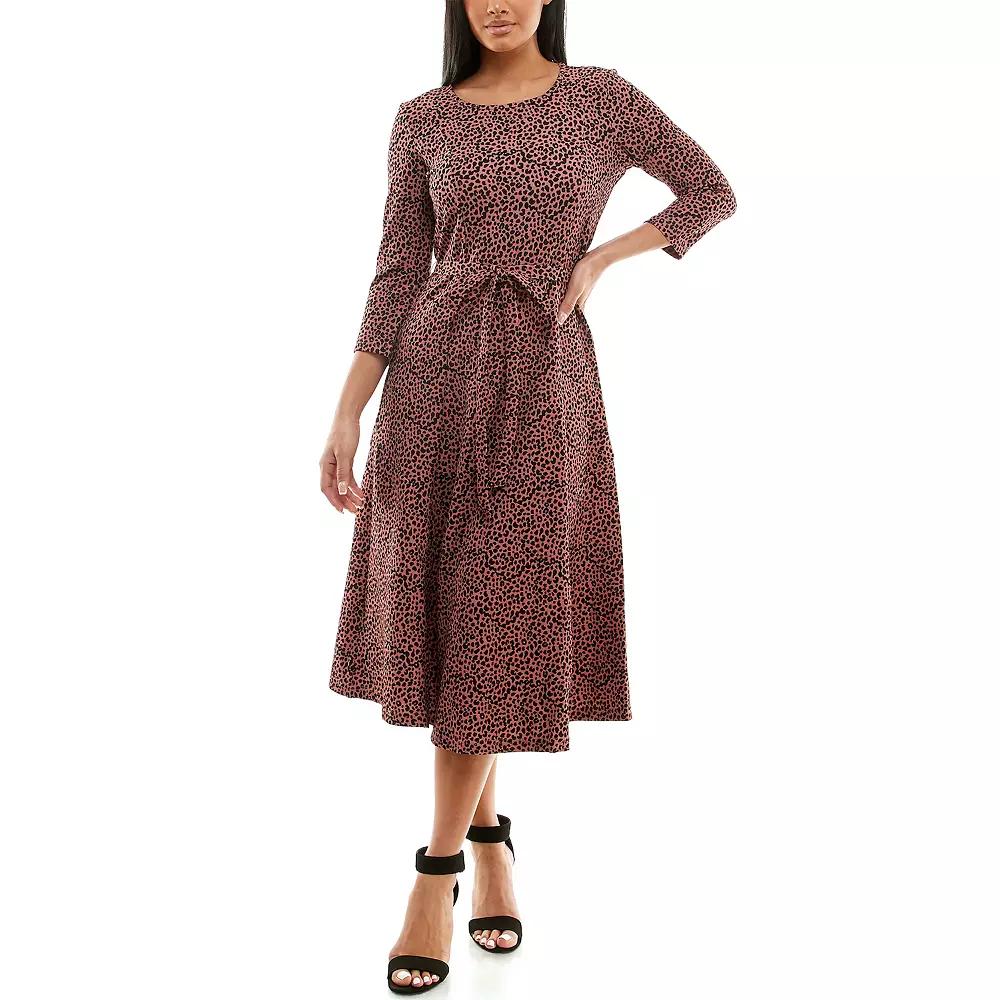 Women's Nina Leonard Sylvia Print Midi Dress,  Product Image