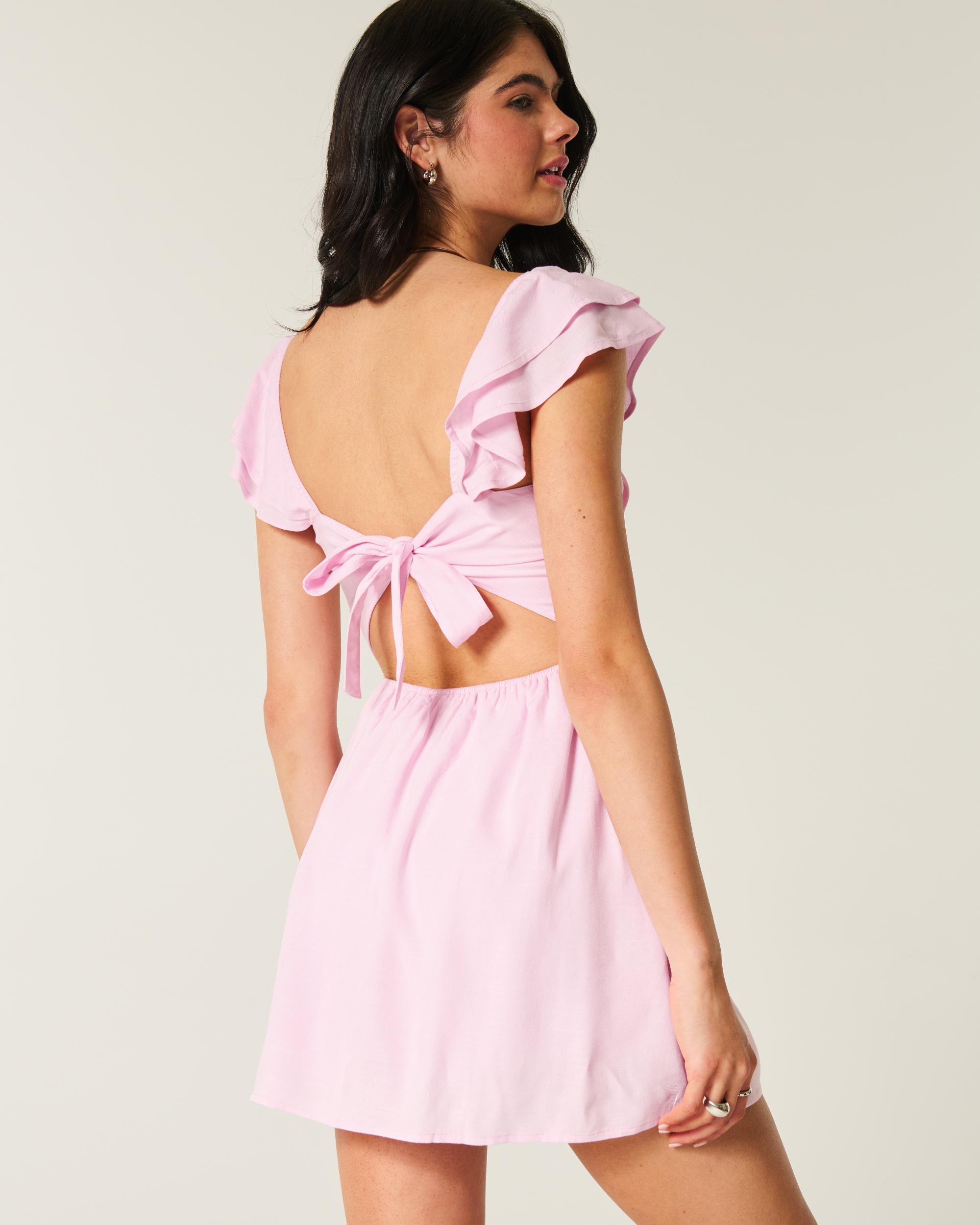 Flutter Sleeve V-Waist Mini Dress Product Image