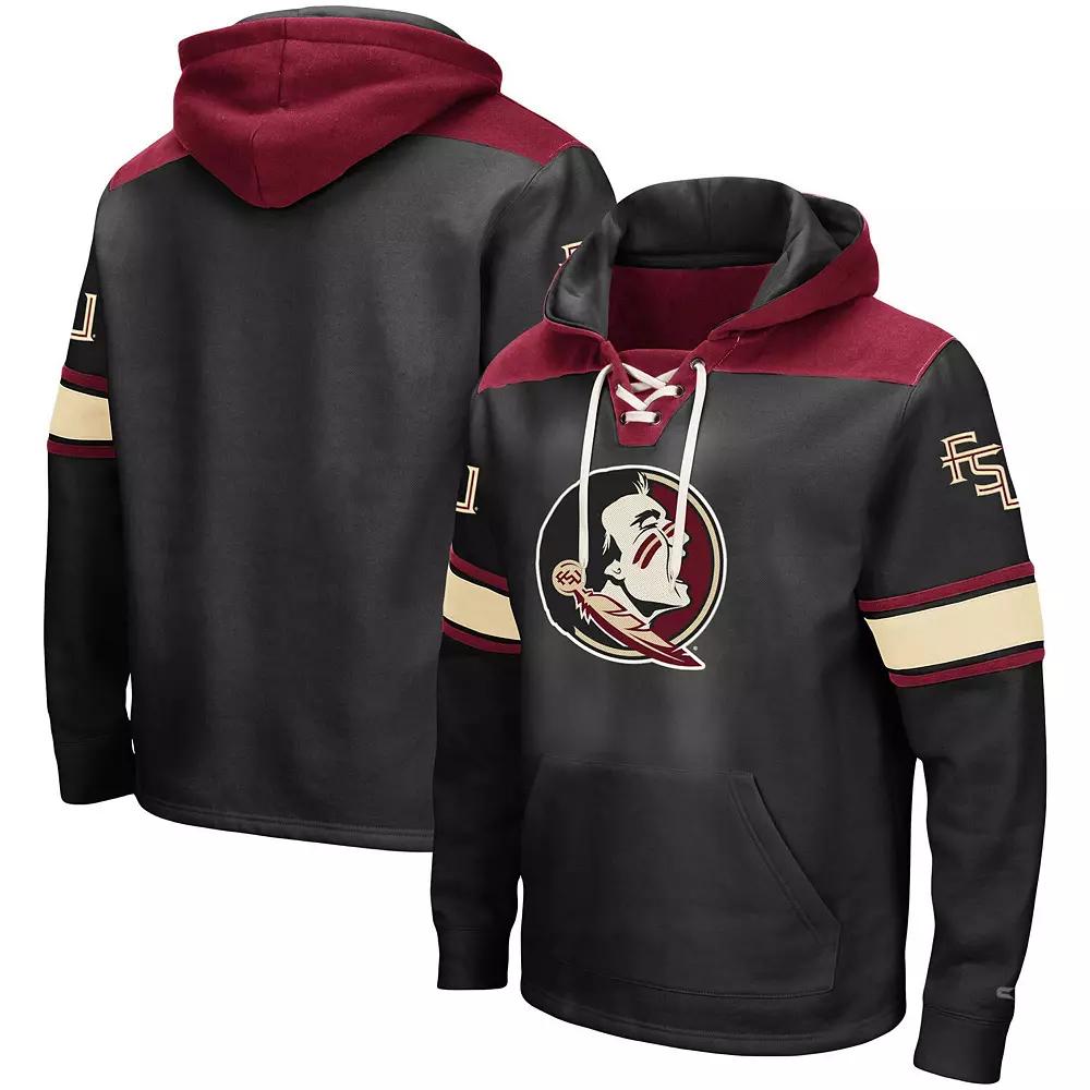 Men's Colosseum Black Florida State Seminoles 2.0 Lace-Up Logo Pullover Hoodie,  Product Image
