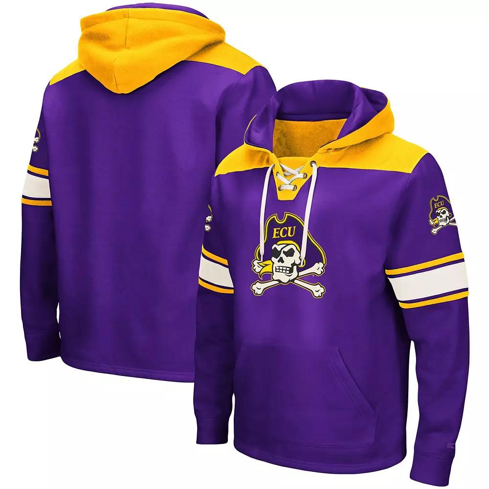 Men's Colosseum Purple ECU Pirates 2.0 Lace-Up Pullover Hoodie,  Product Image