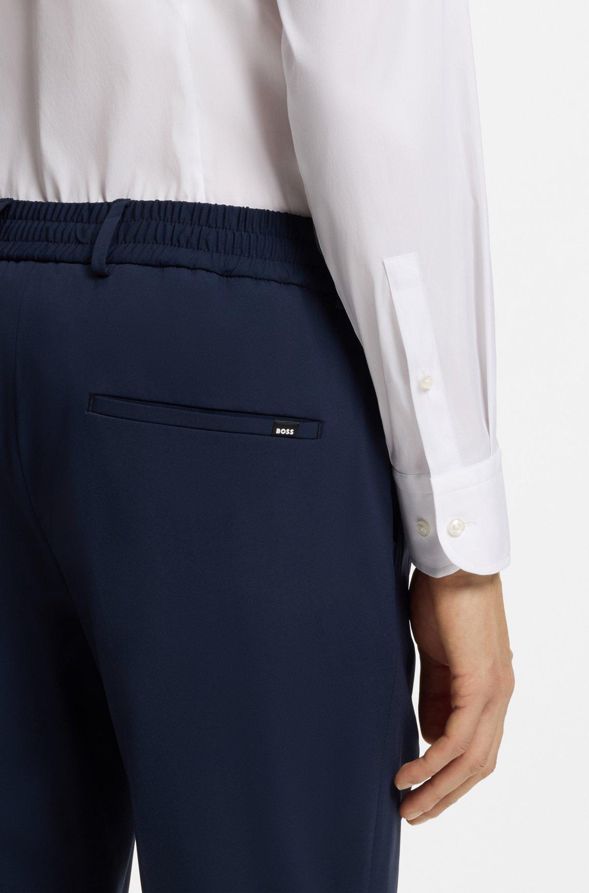 Slim-fit shirt in easy-iron cotton-blend poplin Product Image
