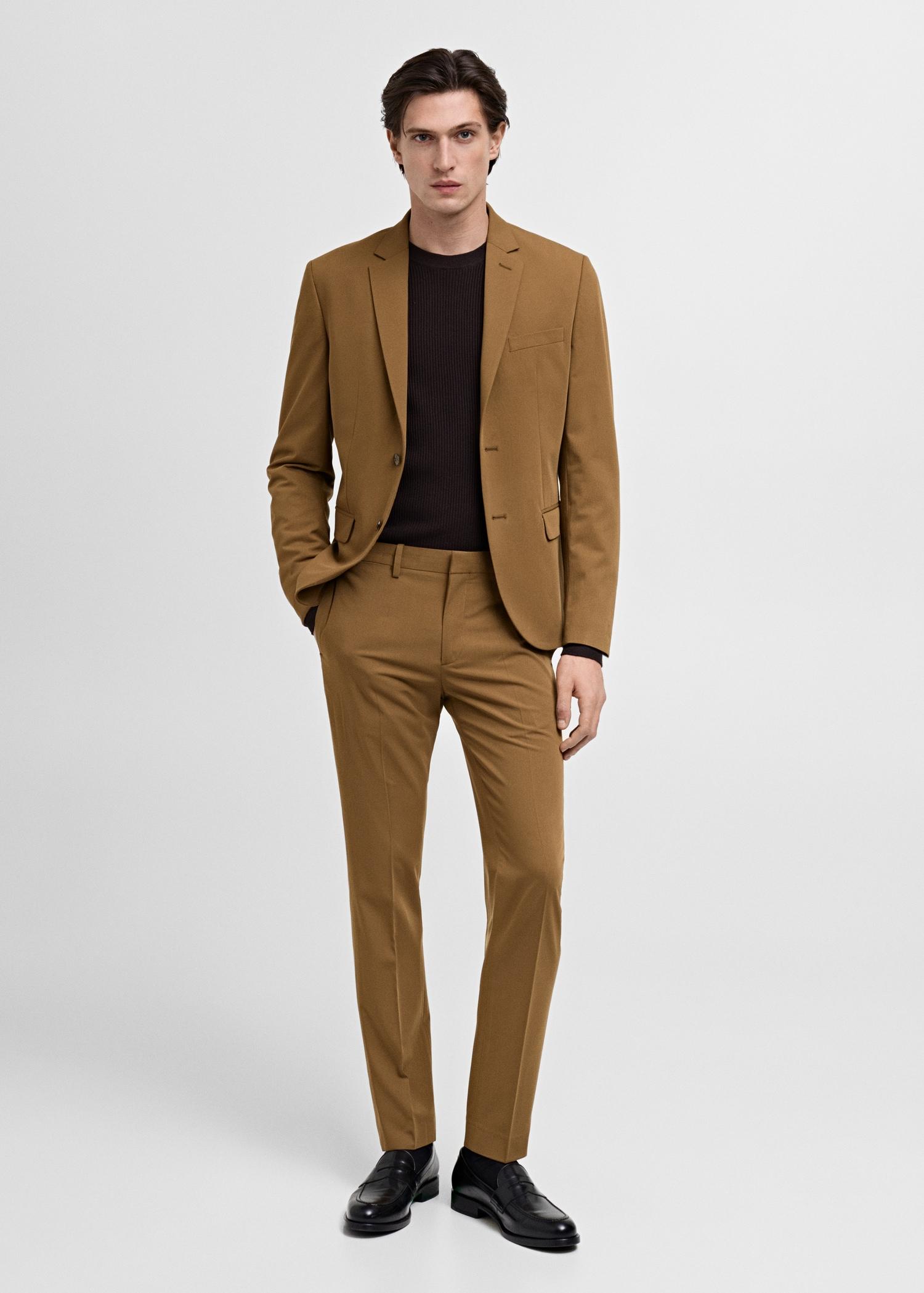 Super slim-fit suit jacket in stretch fabric - Men | MANGO USA Product Image