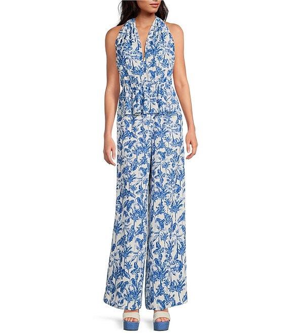Gianni Bini x Shea Leigh Mills Amalfi Printed Satin Coordinating Trouser Pants Product Image