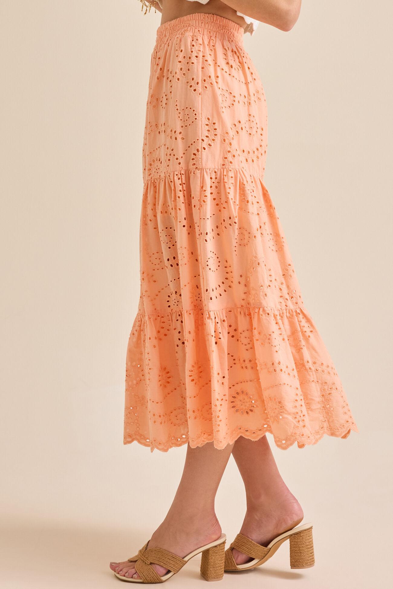 Sailor Eyelet Midi Skirt Product Image