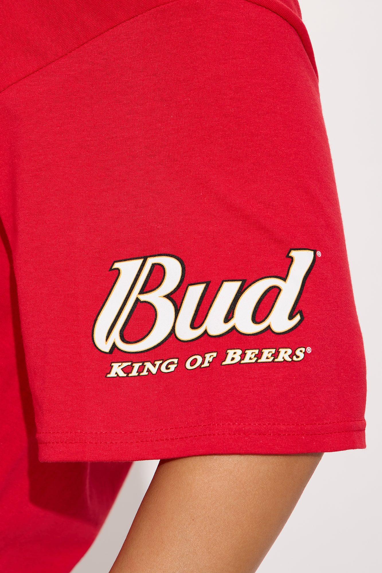 Budweiser King Of Beers Oversized Tee - Red Female Product Image