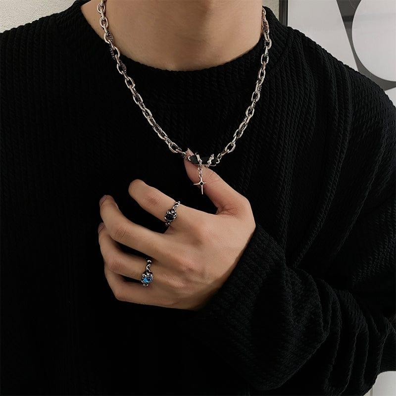STAR PENDANT BLACK GEM MULTI-CHAIN NECKLACE Product Image