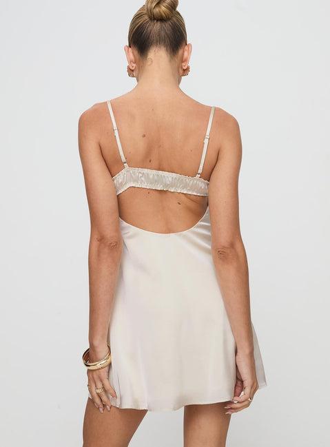 Decipher Satin Mini Dress Ivory Product Image