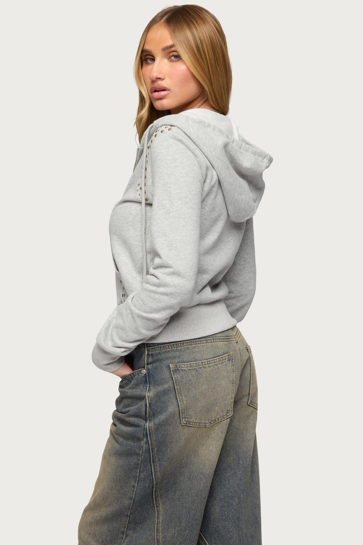 Patricia Studded Zip Up Hoodie Product Image