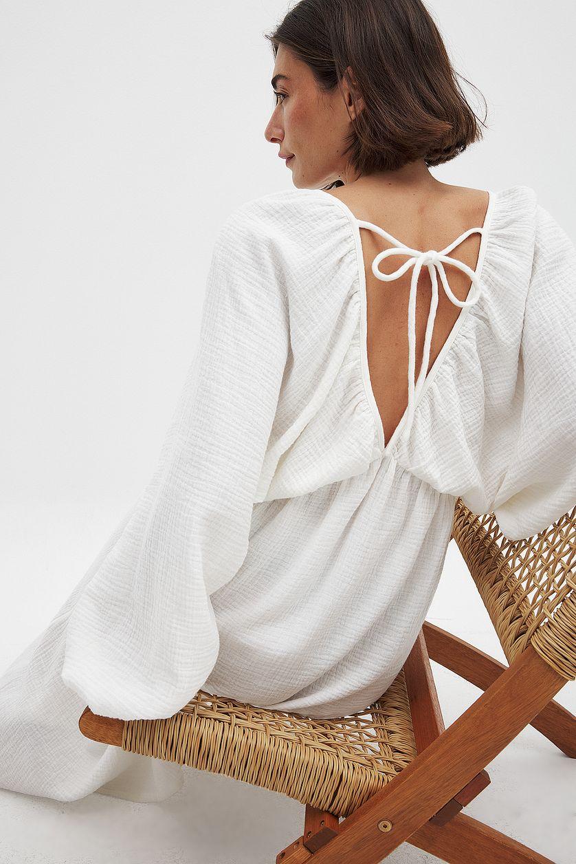 Soft Cotton V Neck Midi Dress Product Image