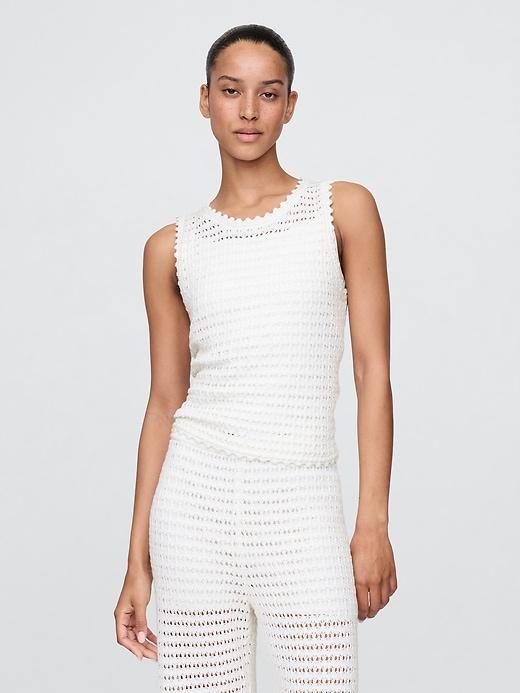 100% Cotton Crochet Tank Top Product Image