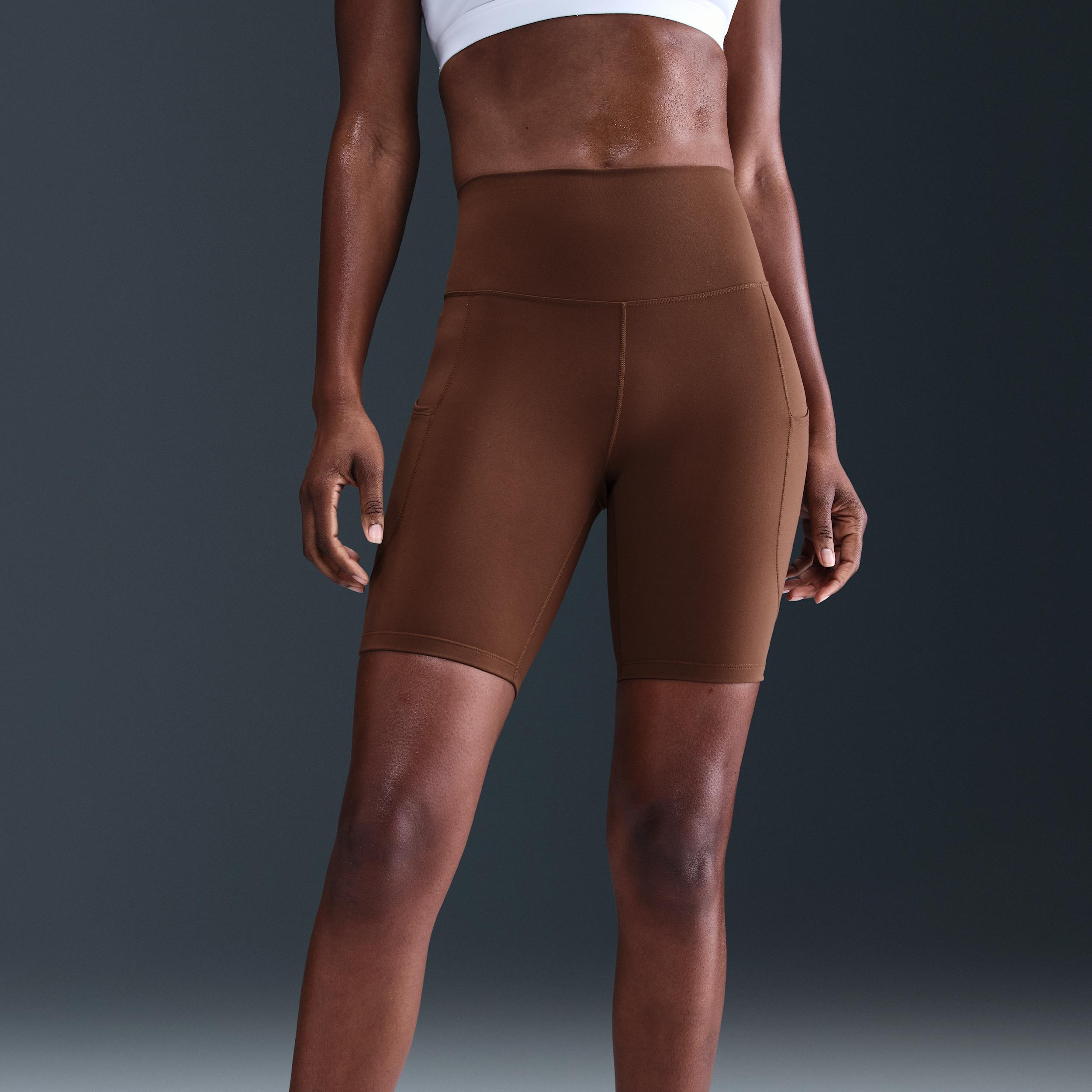 Nike Womens One High-Waisted 8 Biker Shorts with Pockets | FZ6758-265 Product Image