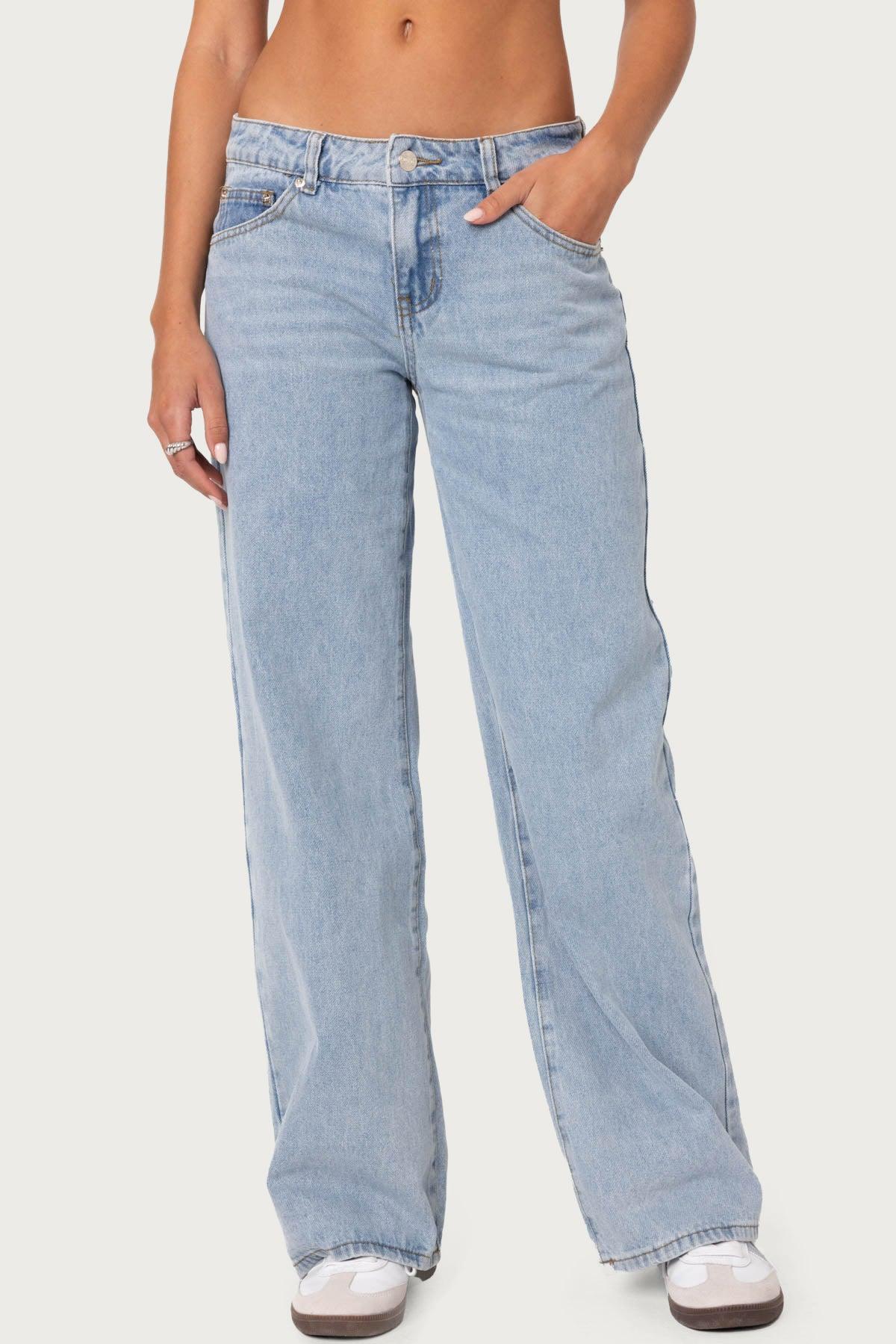 Raelynn Washed Low Rise Baggy Jeans Product Image