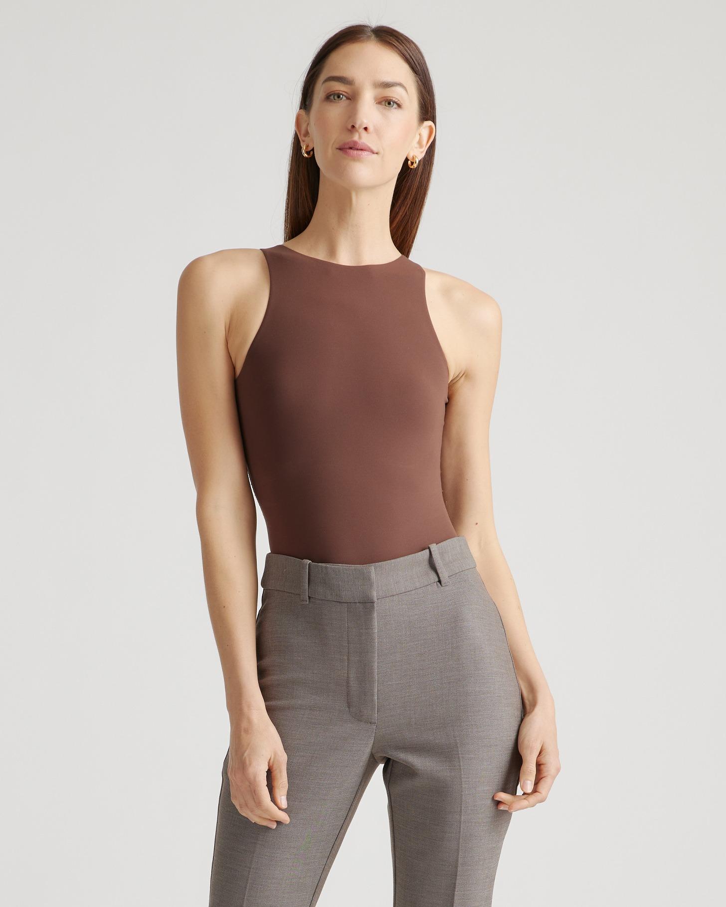 Quince | Women's Second Skin High Neck Bodysuit Size XL, Nylon/Spandex Product Image