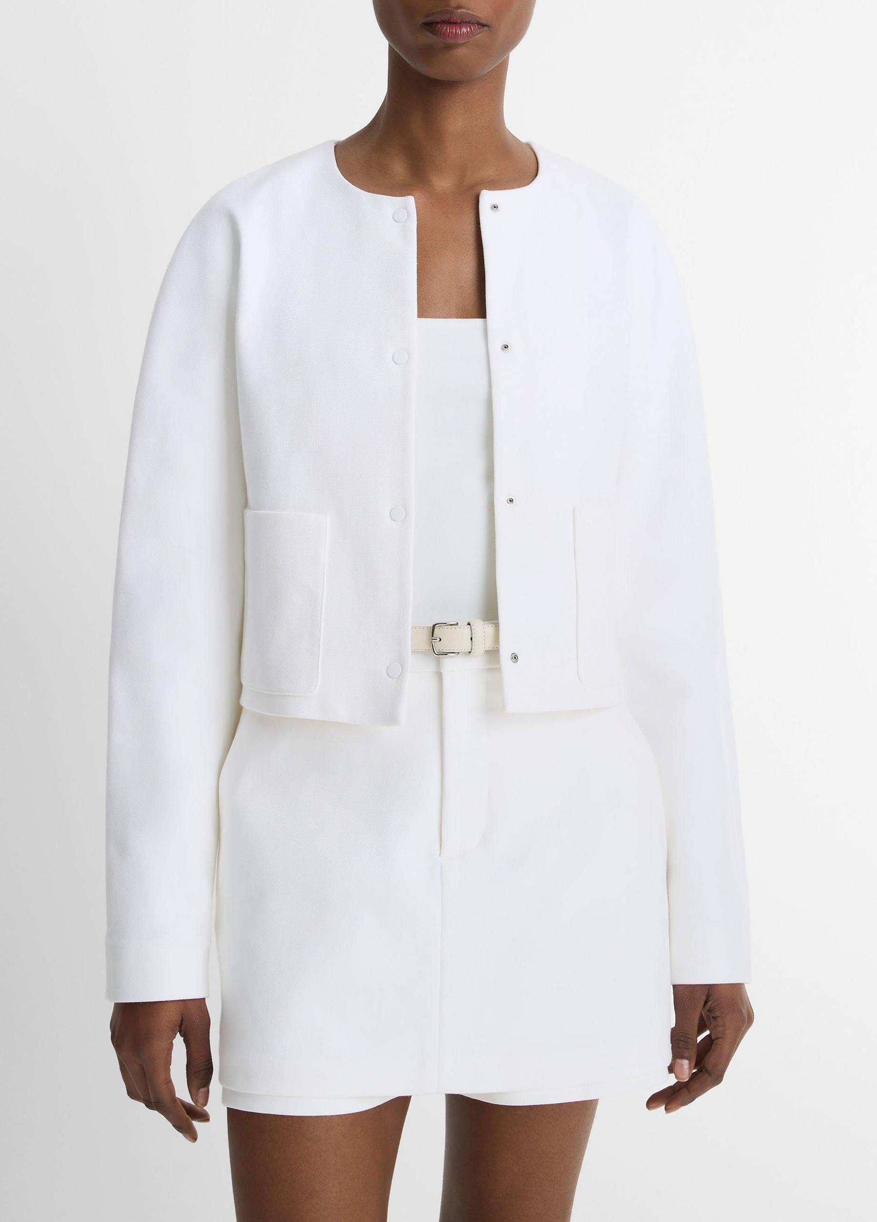 Italian Cotton Collarless Jacket Product Image