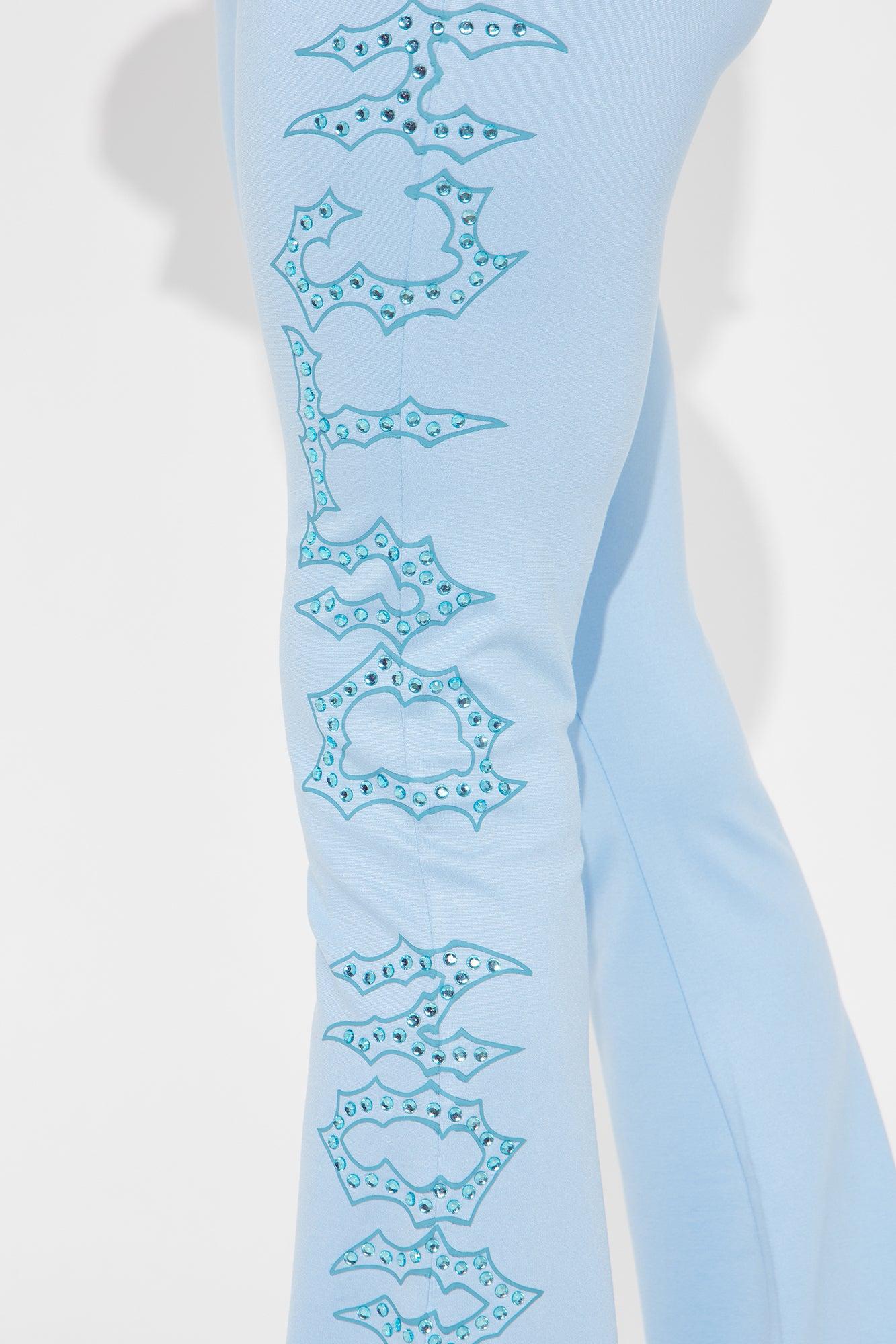 Von Dutch Fire Racer Rhinestone Flared Pant - Blue Product Image