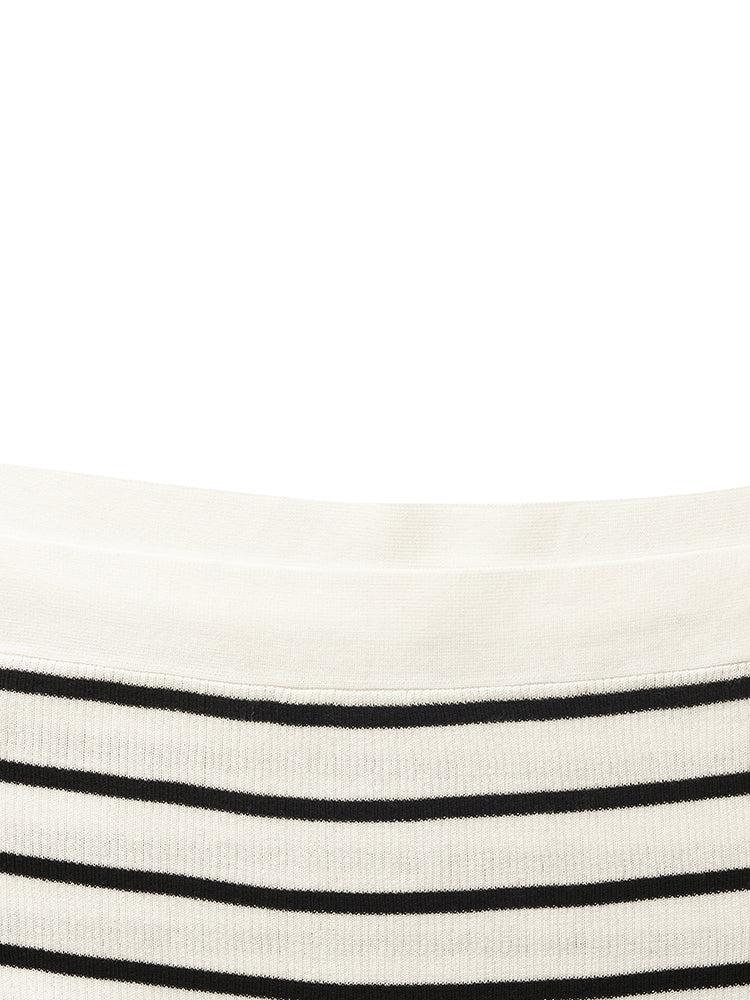 Acetate Striped Square Neck Women Knit Vest Product Image