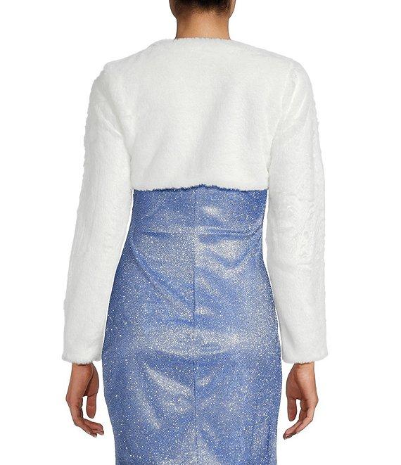 I.N. San Francisco Faux Fur Long Sleeve Cropped Shrug Product Image