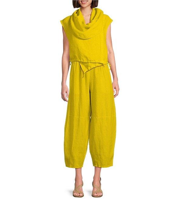 Bryn Walker Oliver Light Linen Elastic Waist Lantern Ankle Pants Product Image