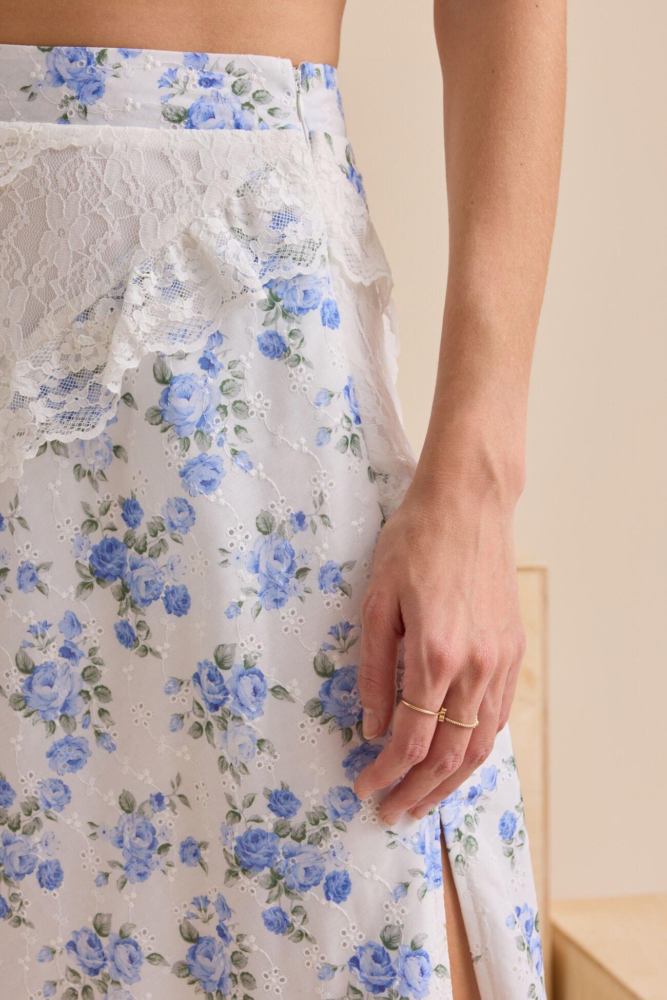 Kaicy Lace Midi Skirt Product Image