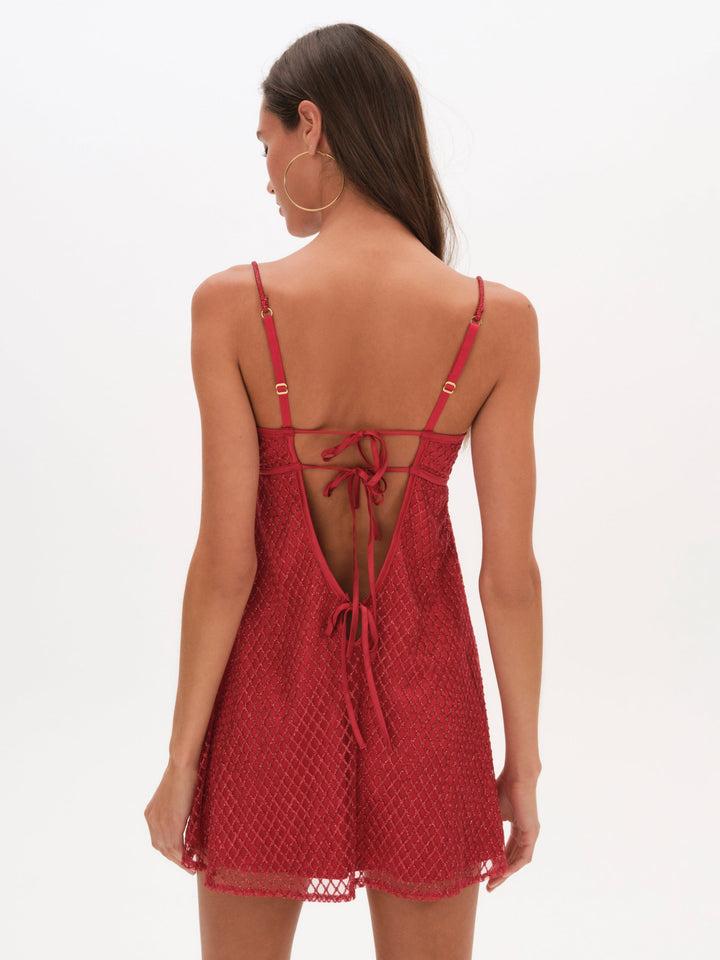 Glitter Slip Dress — Red Product Image