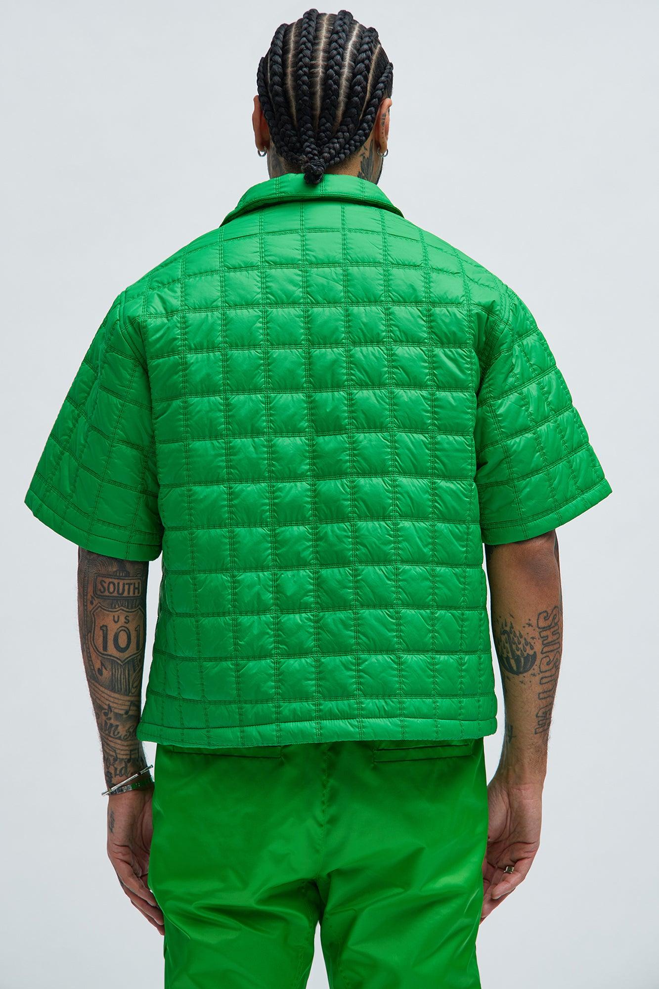 Othello Quilted Nylon Shirt - Green Product Image