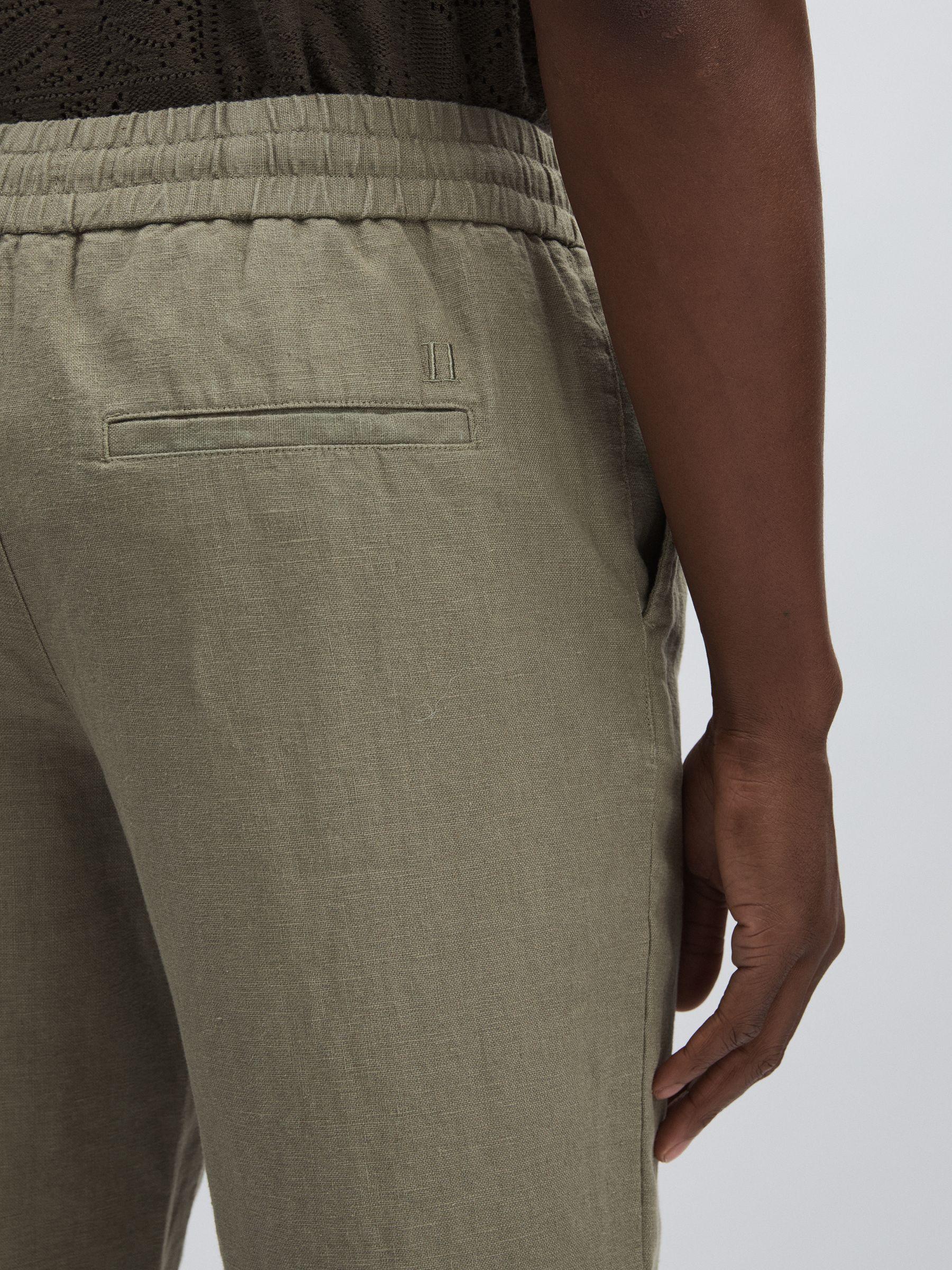 Les Deux Drawstring Trousers in Green/Ivory Product Image