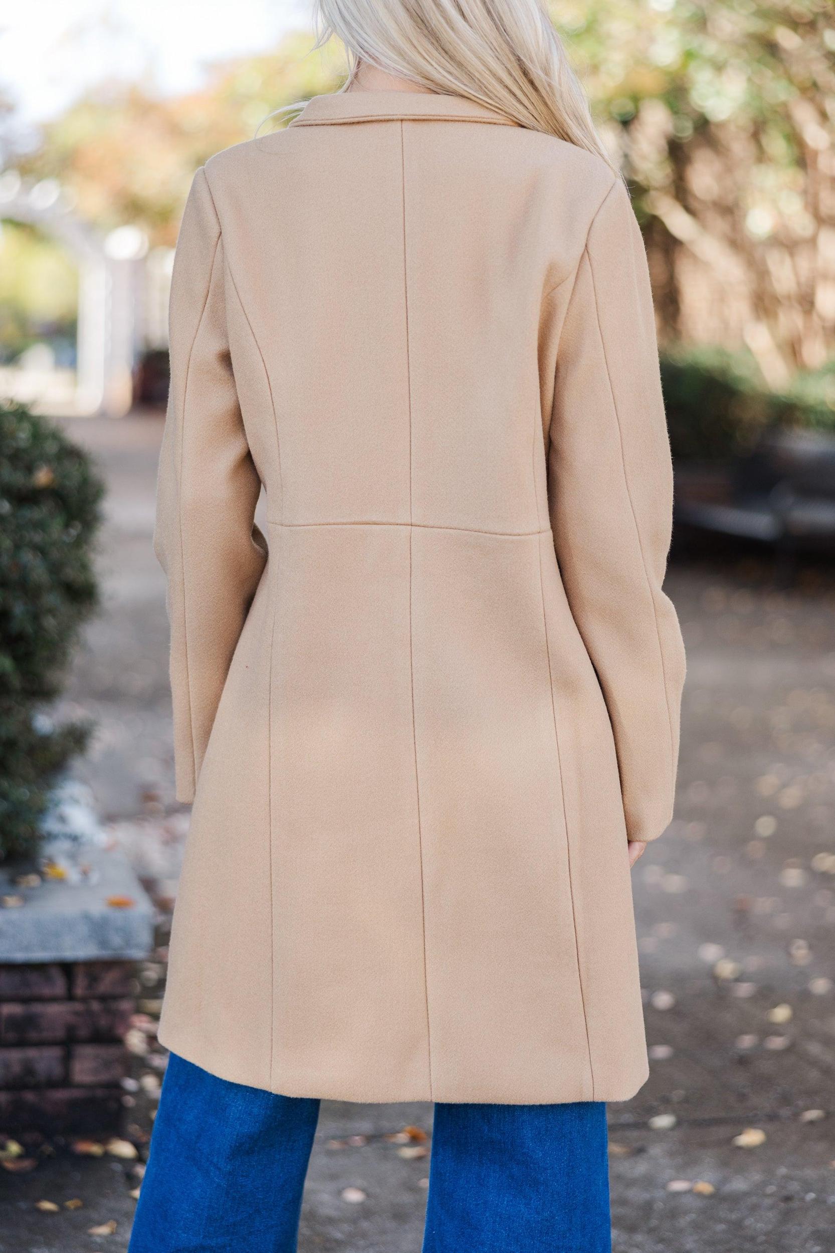 City Streets Camel Brown Coat Female Product Image