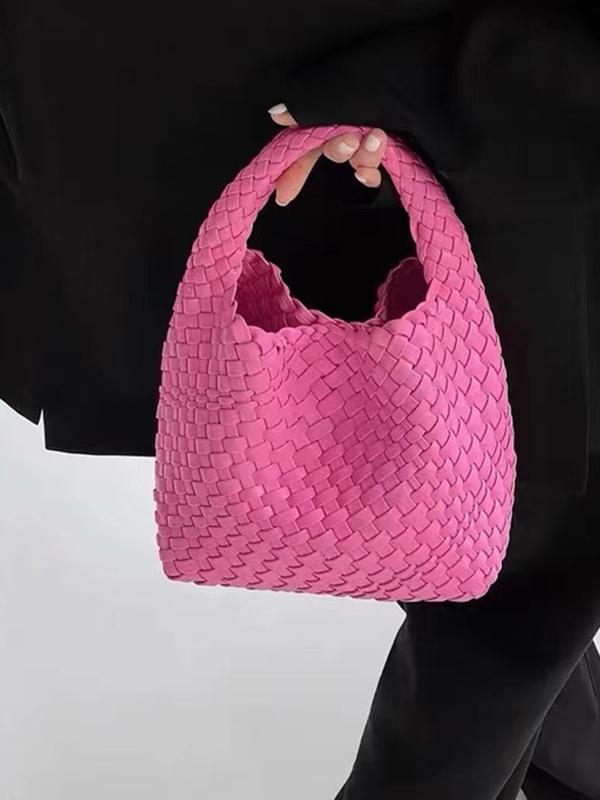 Solid Color Woven Bags Handbags Product Image