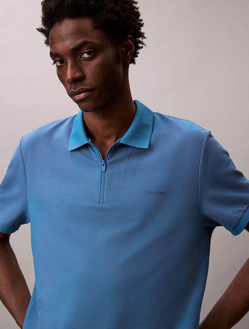 Tech Pique Zip Polo Shirt Product Image