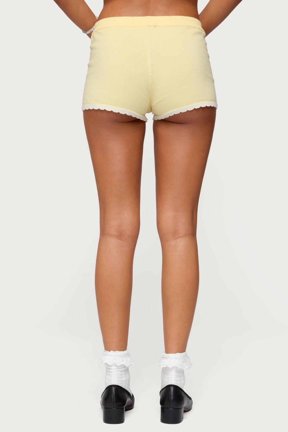 Leila Scalloped Knit Shorts Product Image