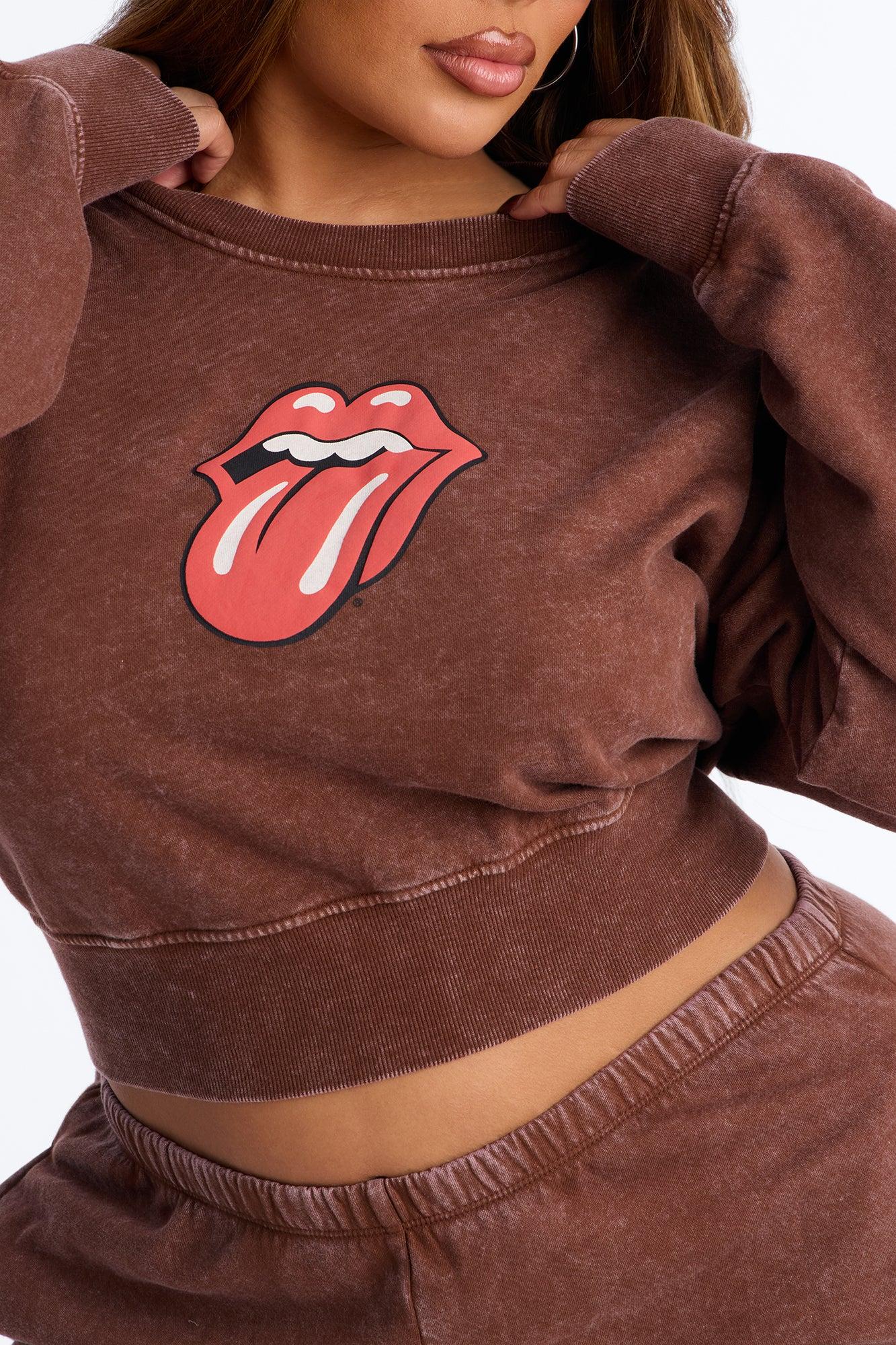 The Rolling Stones Washed Sweatshirt - Brown Female Product Image
