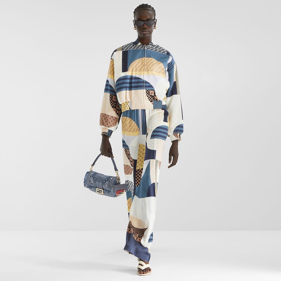 BaguetteDenim bag with Coral Bandana embroidery Product Image