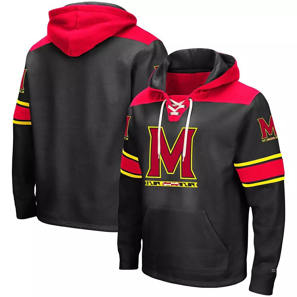 Men's Colosseum Black Maryland Terrapins 2.0 Lace-Up Pullover Hoodie, Size: Large Product Image