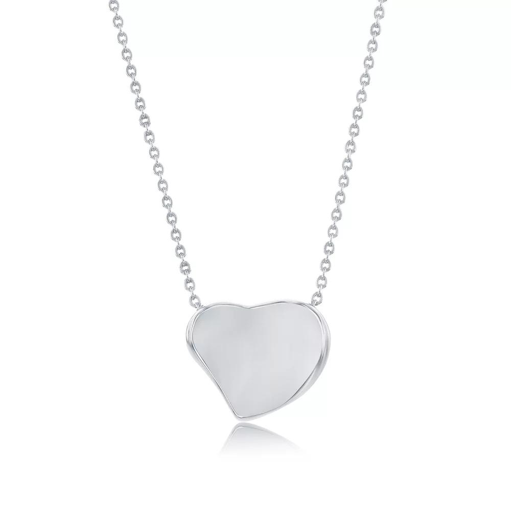 Argento Bella Sterling Silver Polished Heart Necklace, Women's, Size: 16-18" ADJ Product Image