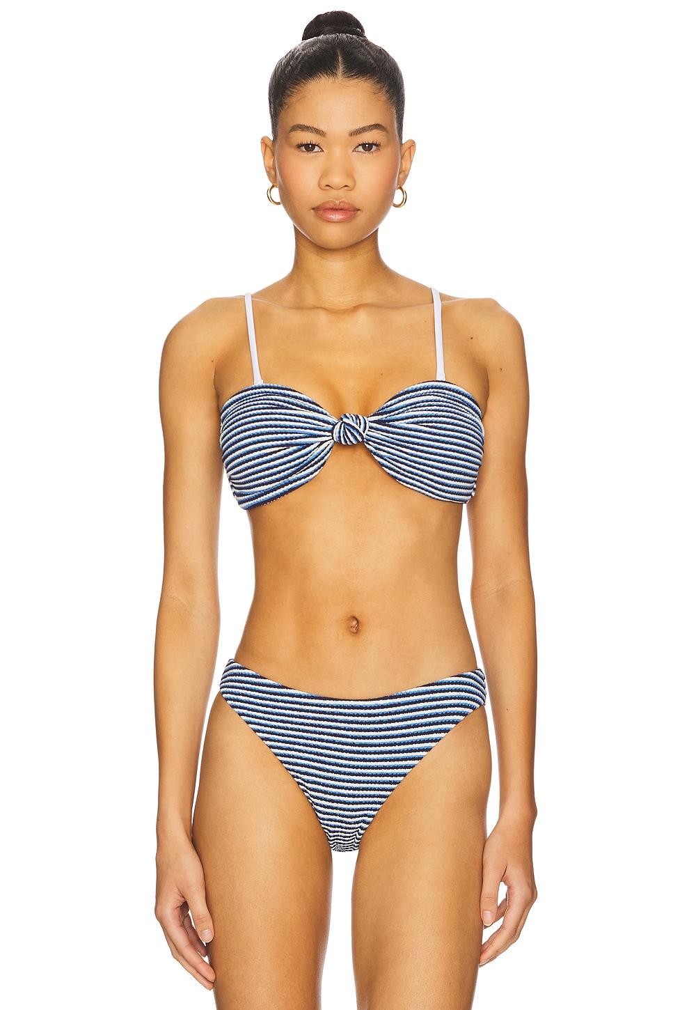Stripe Knot Bandeau Bikini Top MILLY Product Image