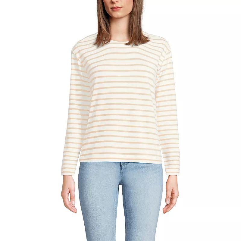 Women's Lands' End Long Sleeve Mariner Jersey Crewneck Tee,  Product Image