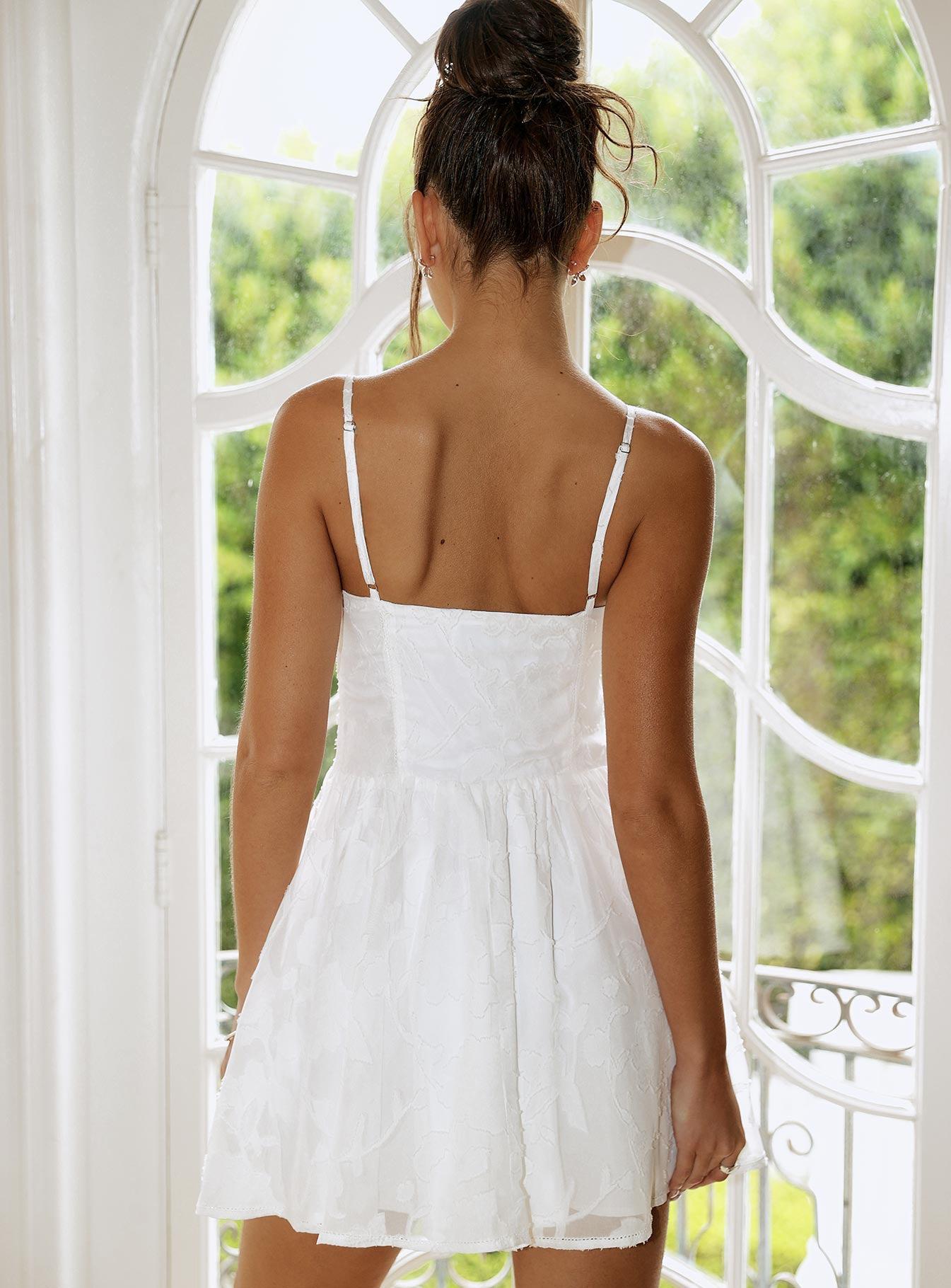 Diviner Burnout Mini Dress White Product Image