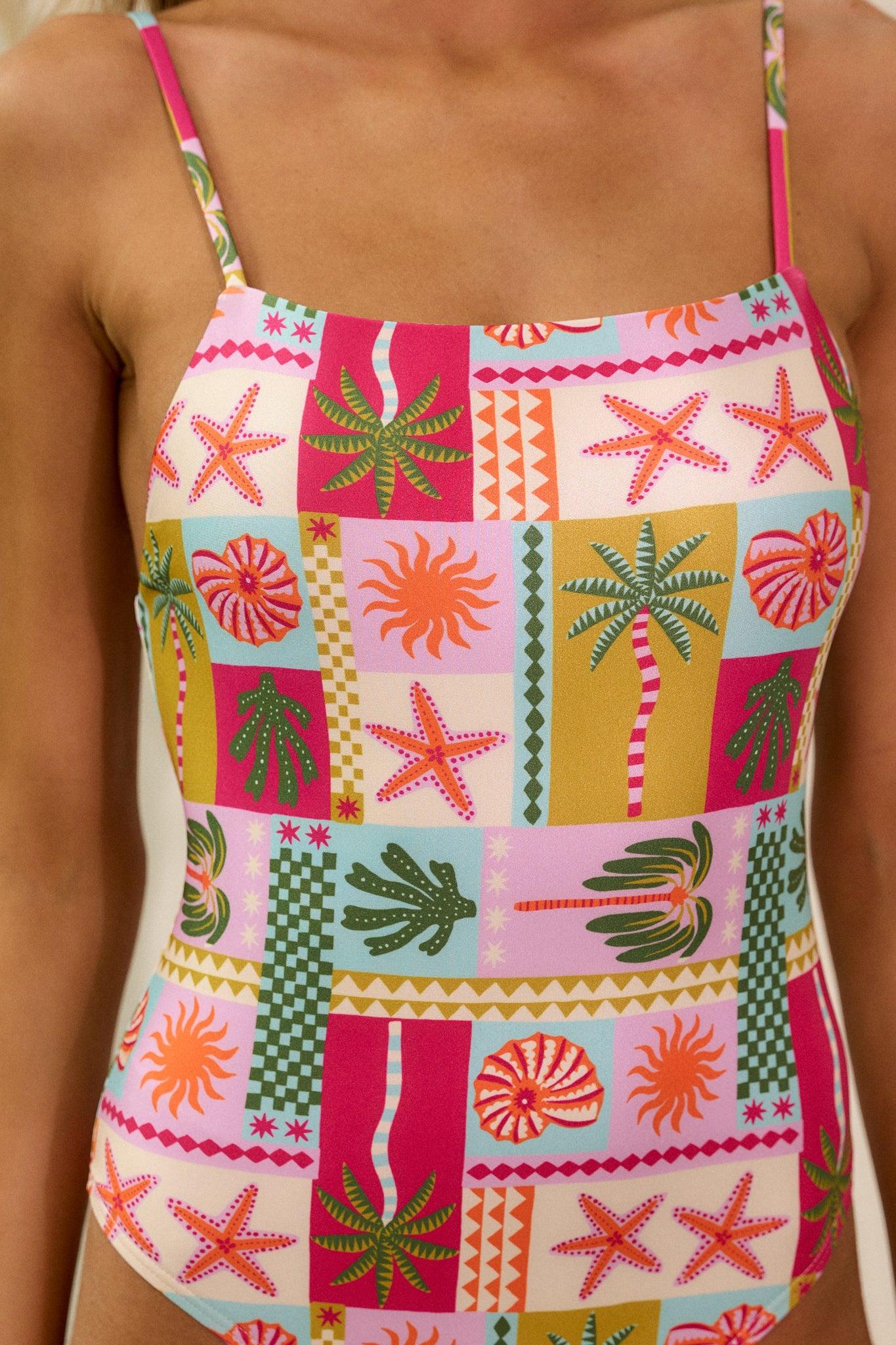 MINKPINK Under The Sea Pink One Piece Swimsuit Product Image