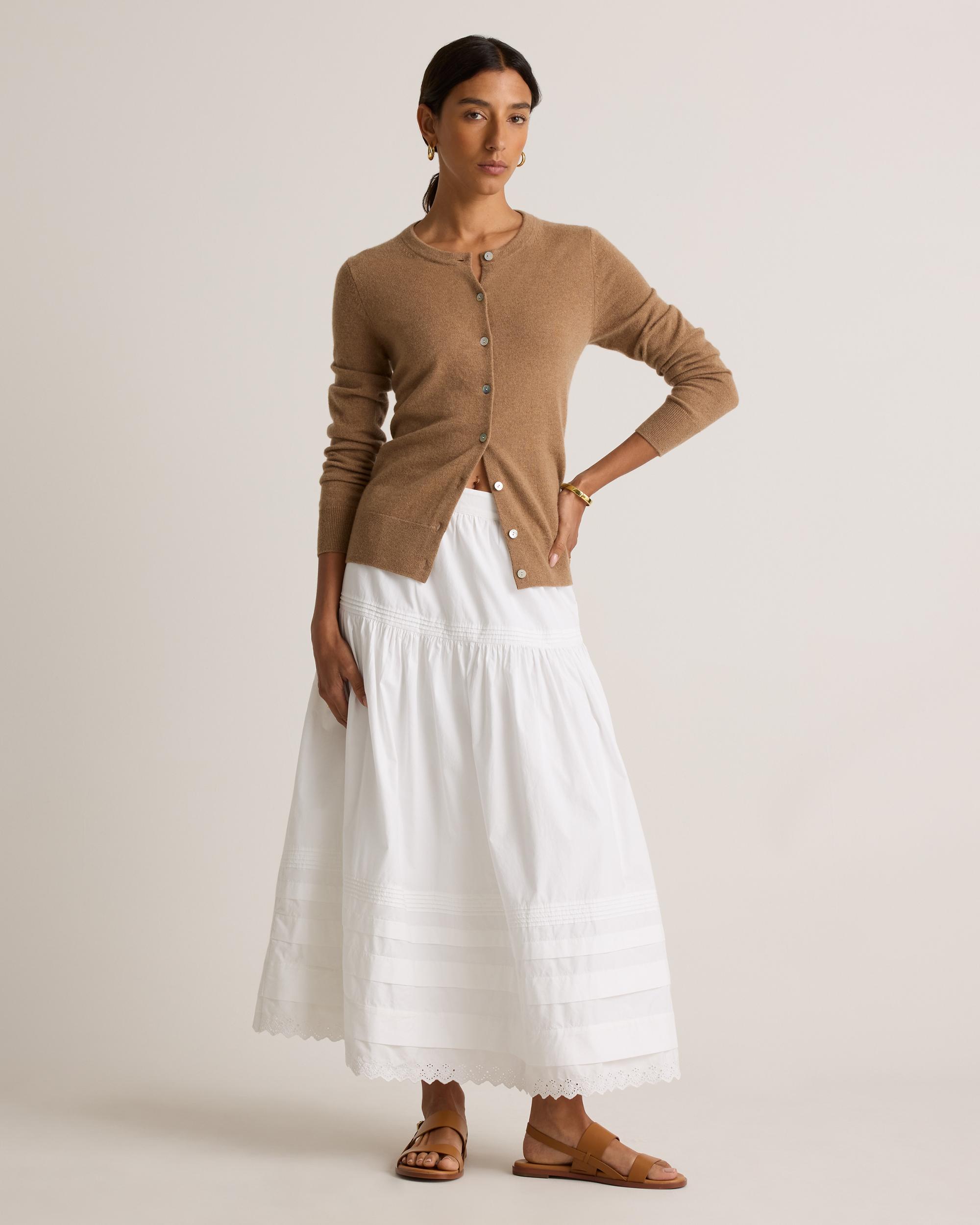 Quince | Women's Poplin Pintuck Maxi Skirt Size XL, Organic Cotton Product Image