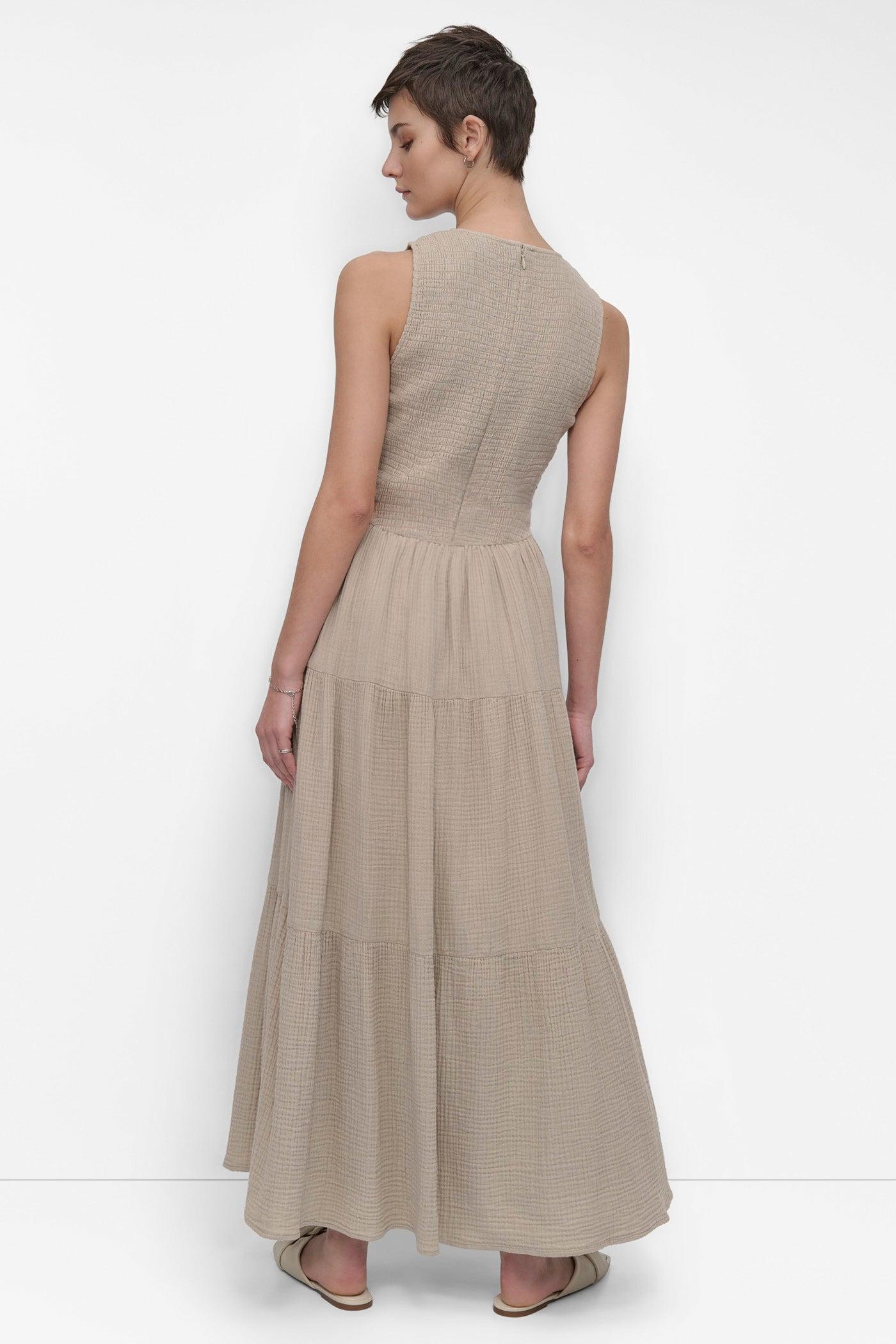 GAUZE TIERED SMOCKED DRESS Product Image