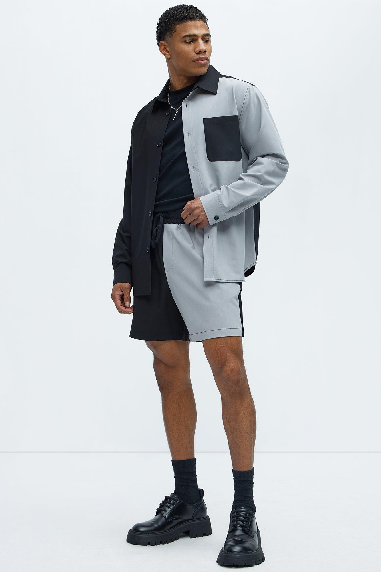 Colorblock Casual Short - Black/combo Product Image