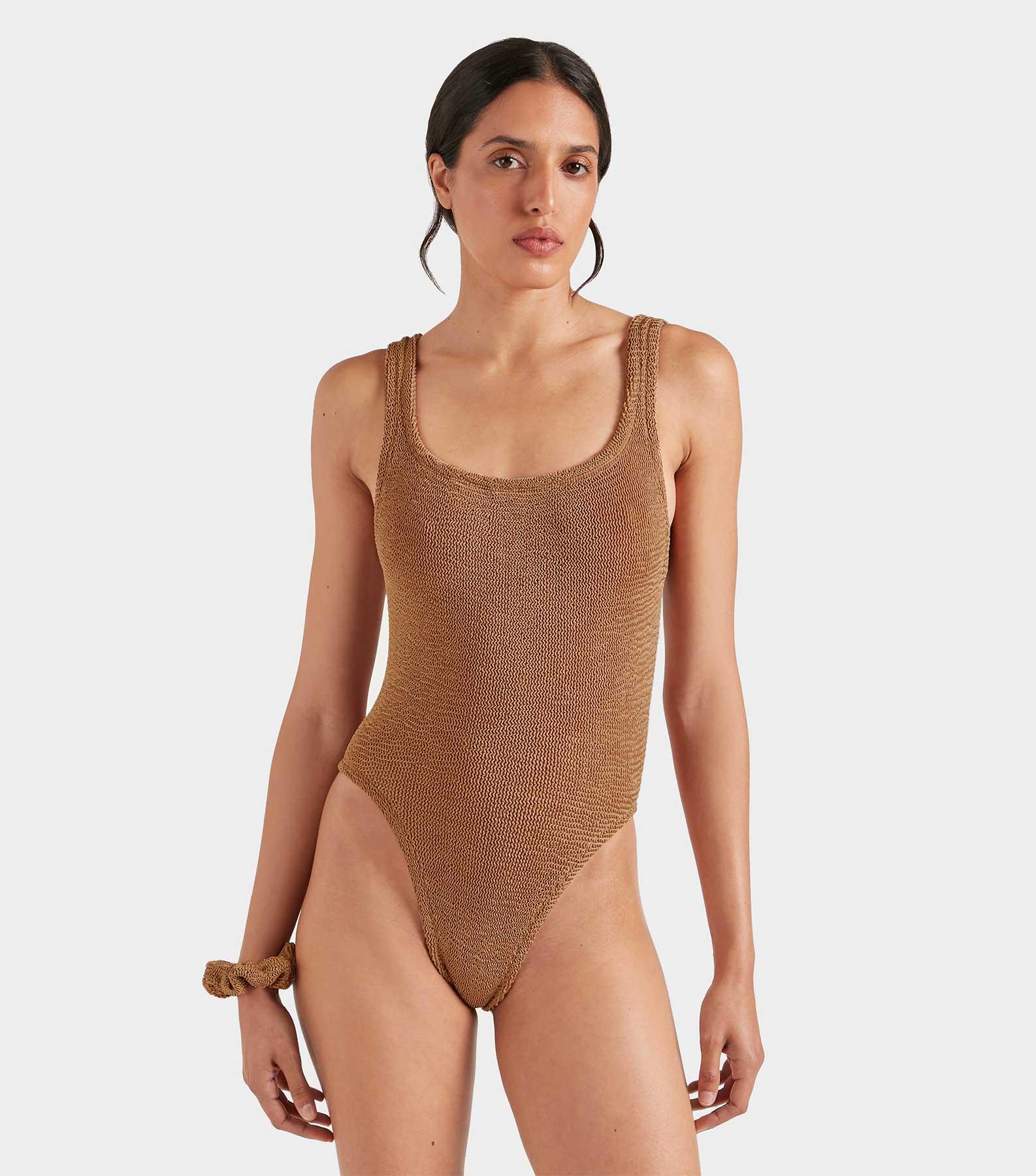 Square Neck Swim - Metallic Cocoa Product Image