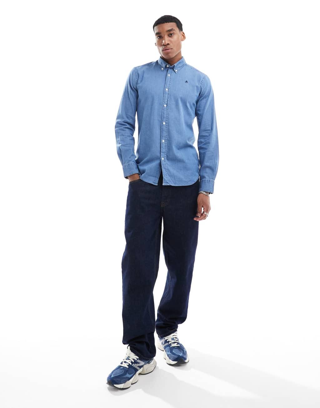 Scalpers Alpha Shirt In Blue Denim  Product Image