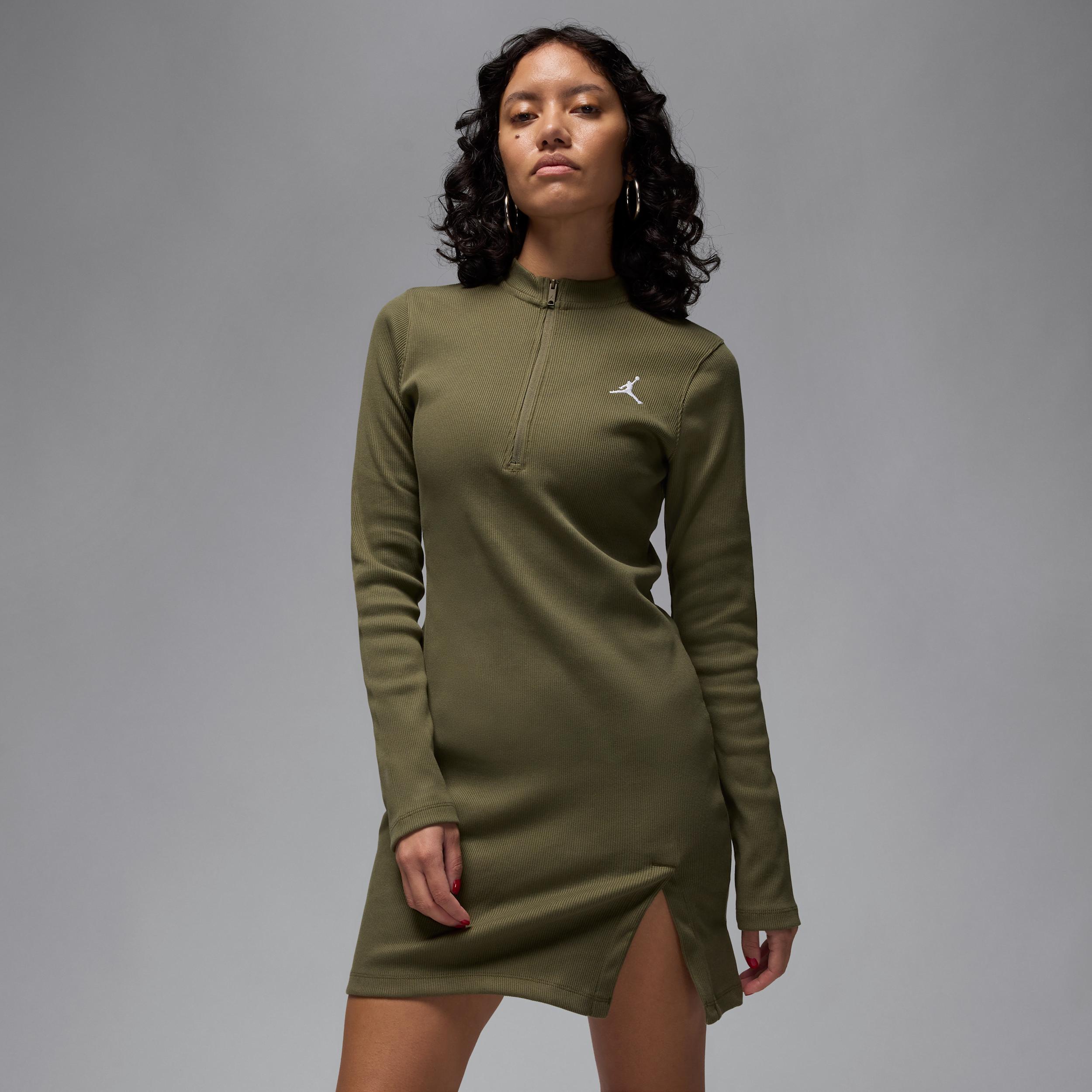 Womens Jordan 1/2-Zip Long-Sleeve Knit Dress | HF9477-010 Product Image