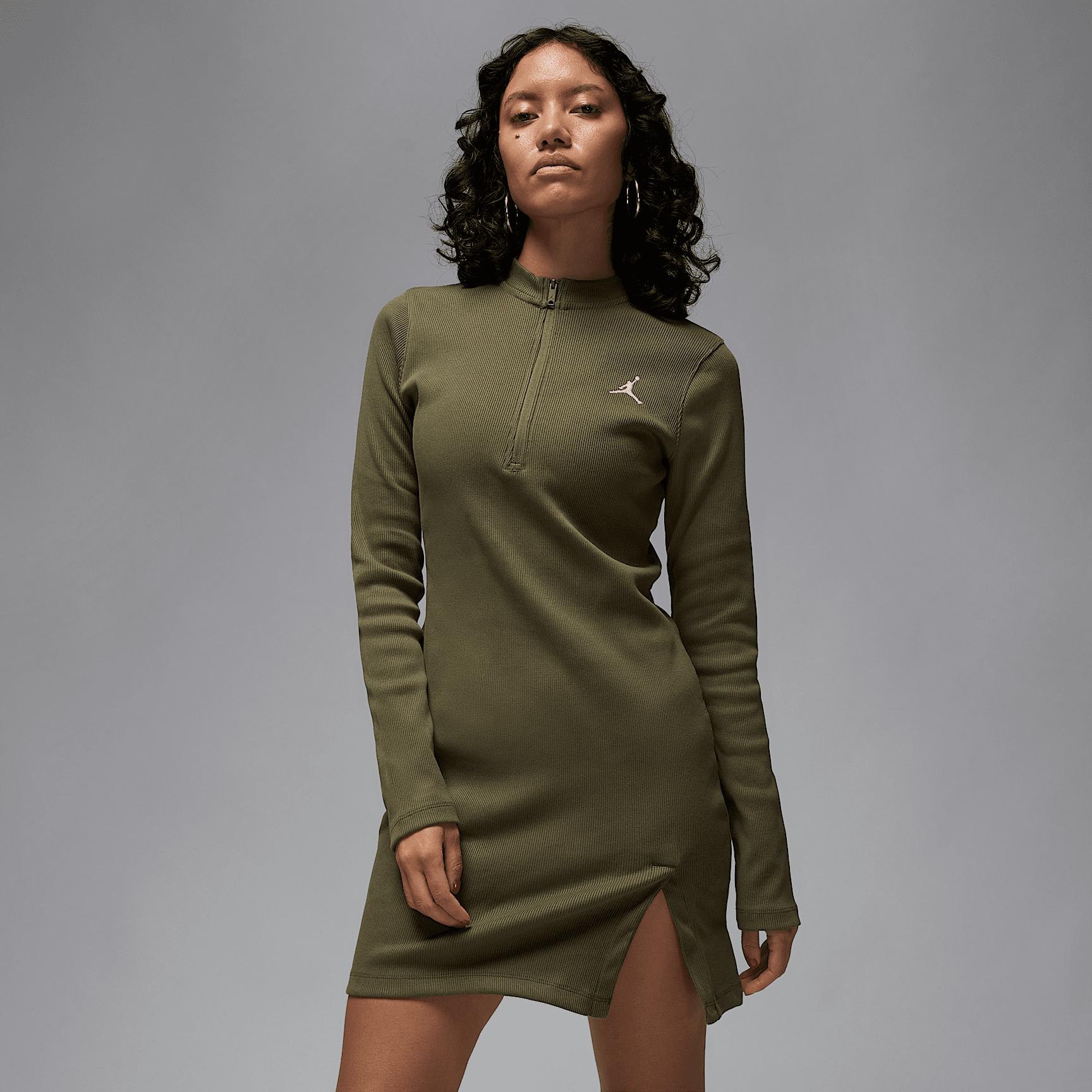 Womens Jordan 1/2-Zip Long-Sleeve Knit Dress | HF9477-010 Product Image