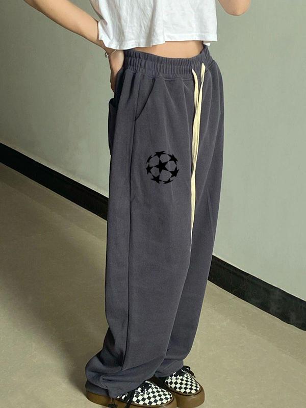 Star Print Drawstring Sweatpants Product Image