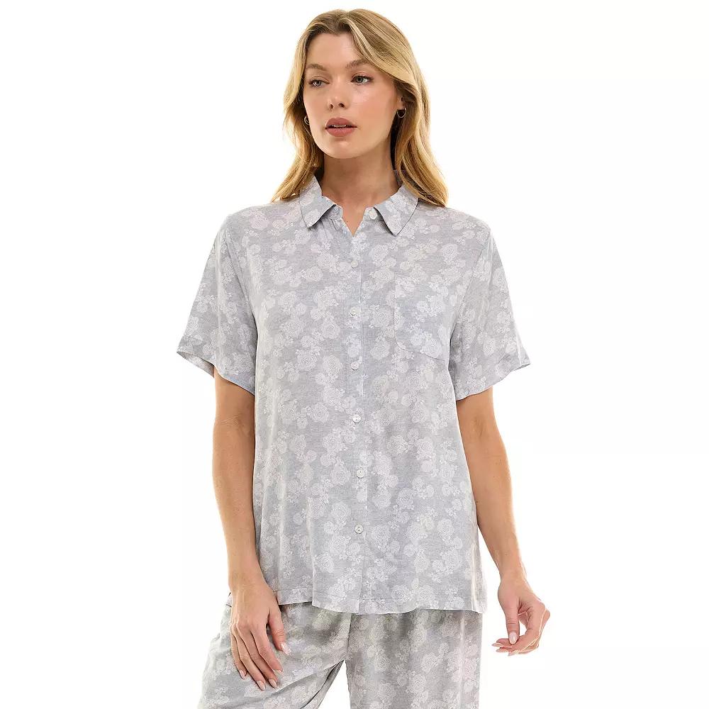 Women's Croft & Barrow® Woven Rayon Pajama Top,  Product Image