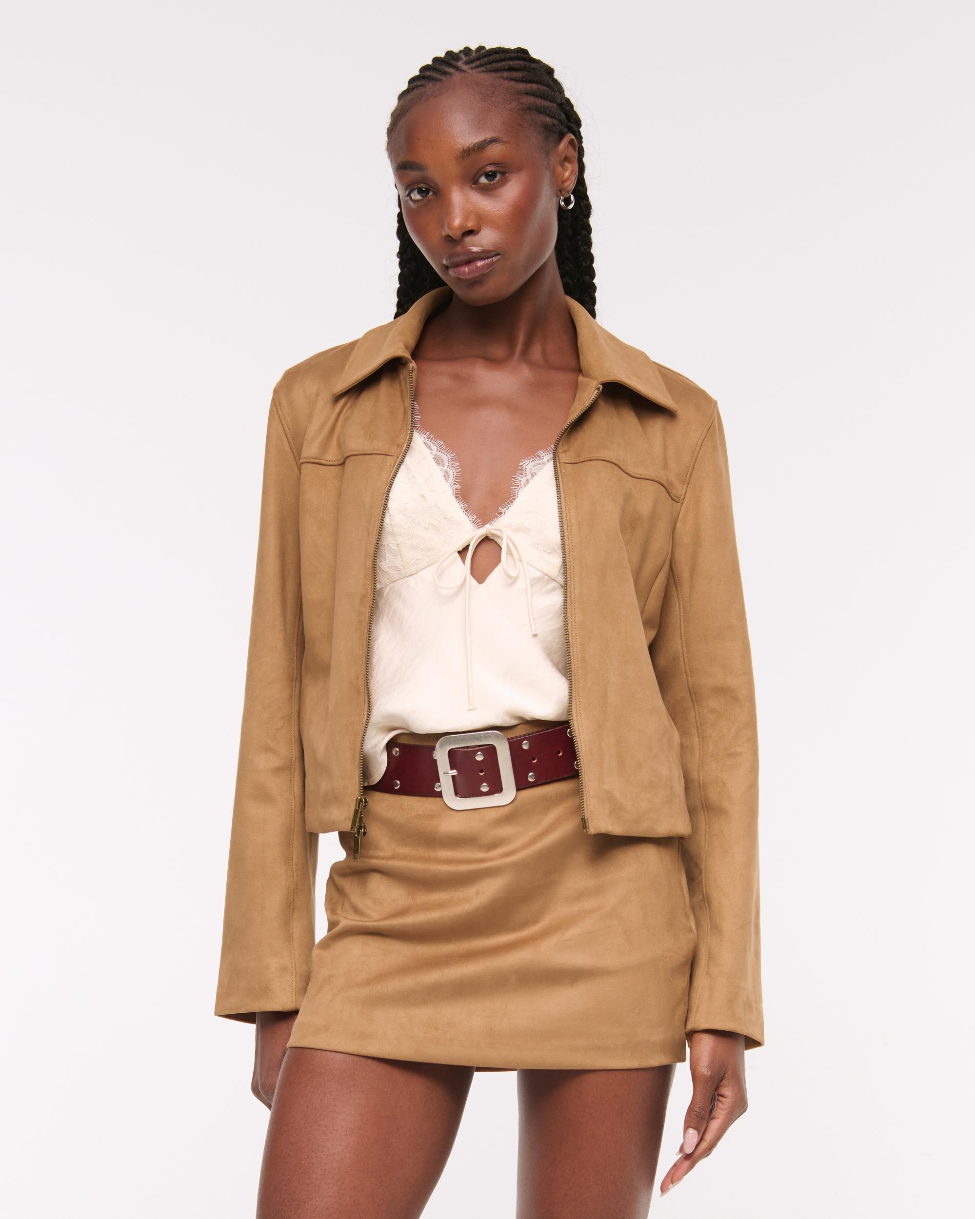 The A&F Scarlett Vegan Suede Mini Skort Product Image