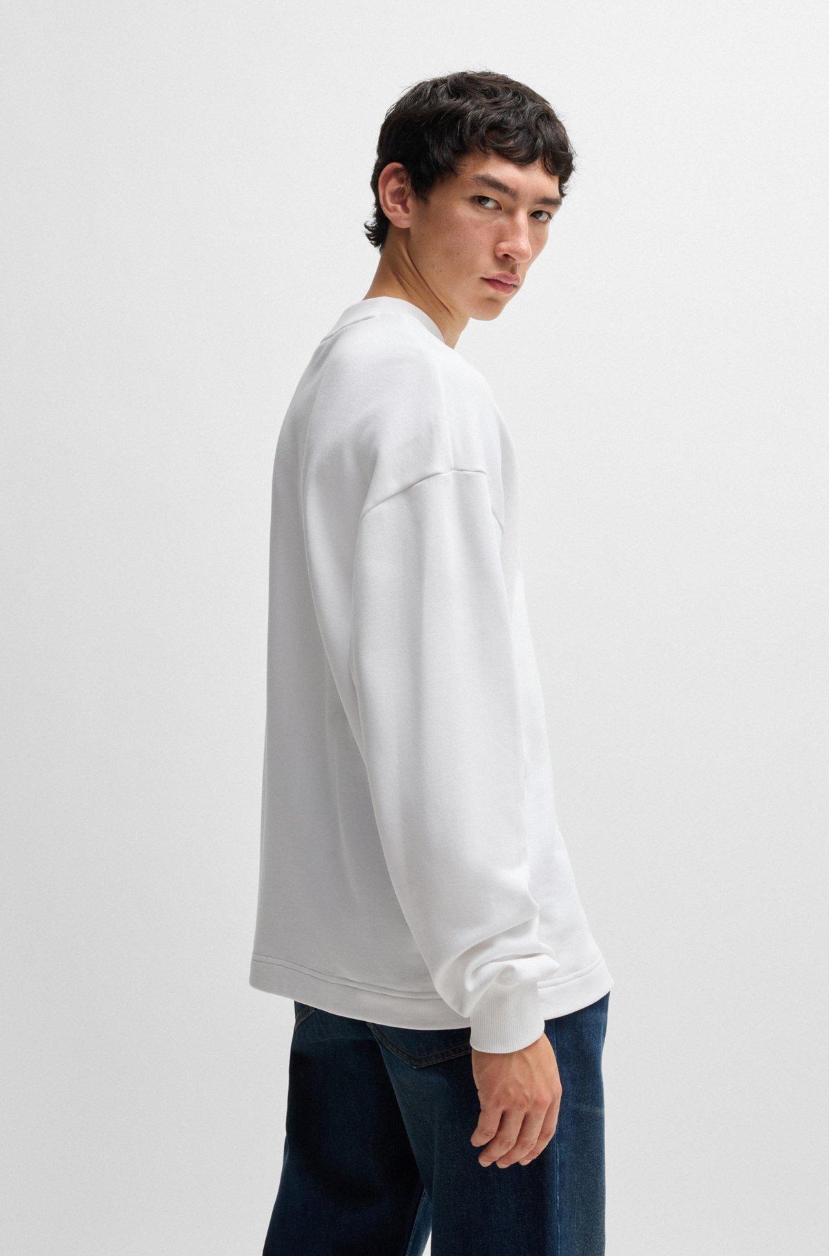 Cotton-terry sweatshirt with Happy HUGO Product Image