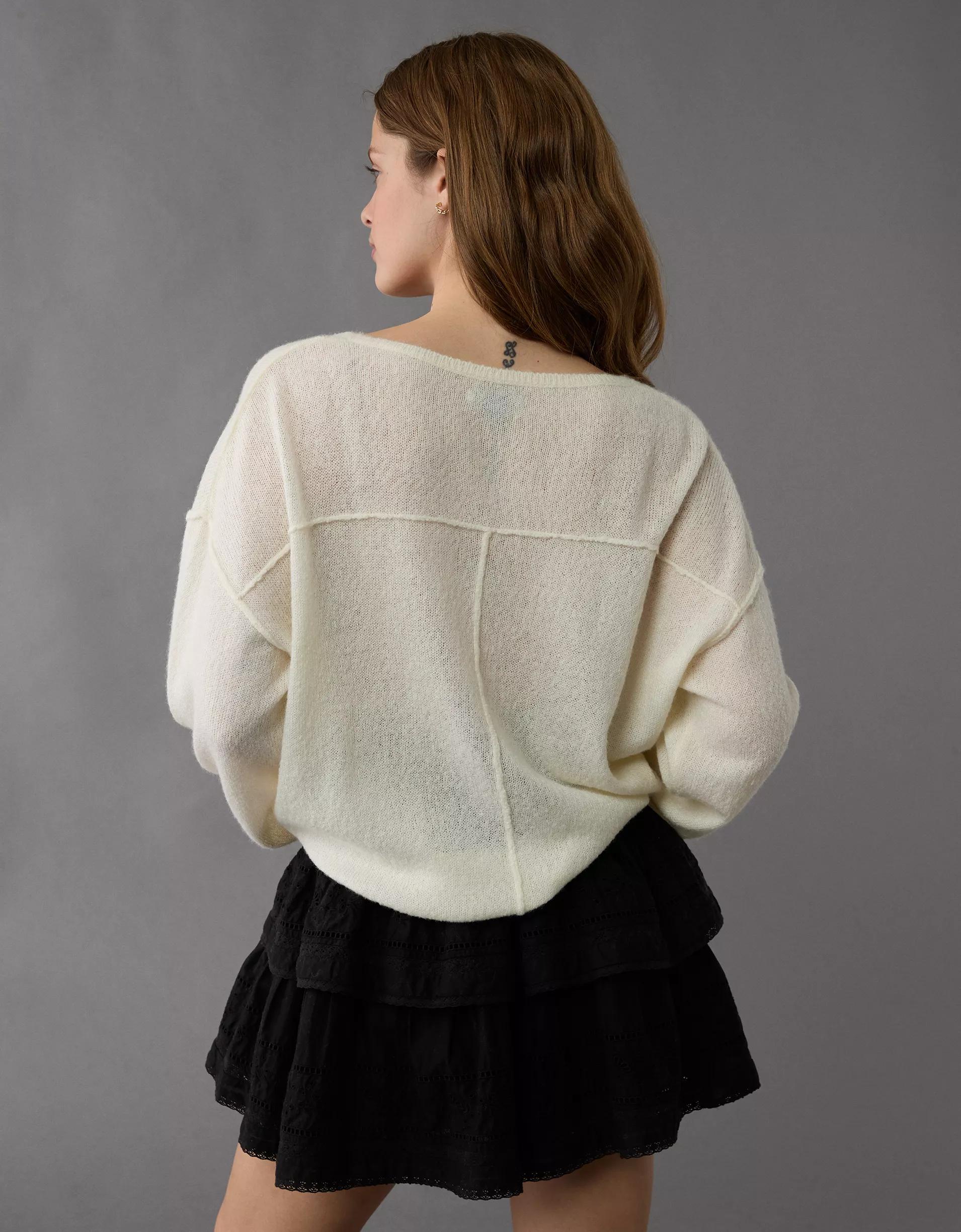 AE Whoa So Soft Notch Neck Sweater Product Image